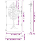 Cancello da Giardino con Blocco Nero 85 x 200 cm - Acciaio Verniciato