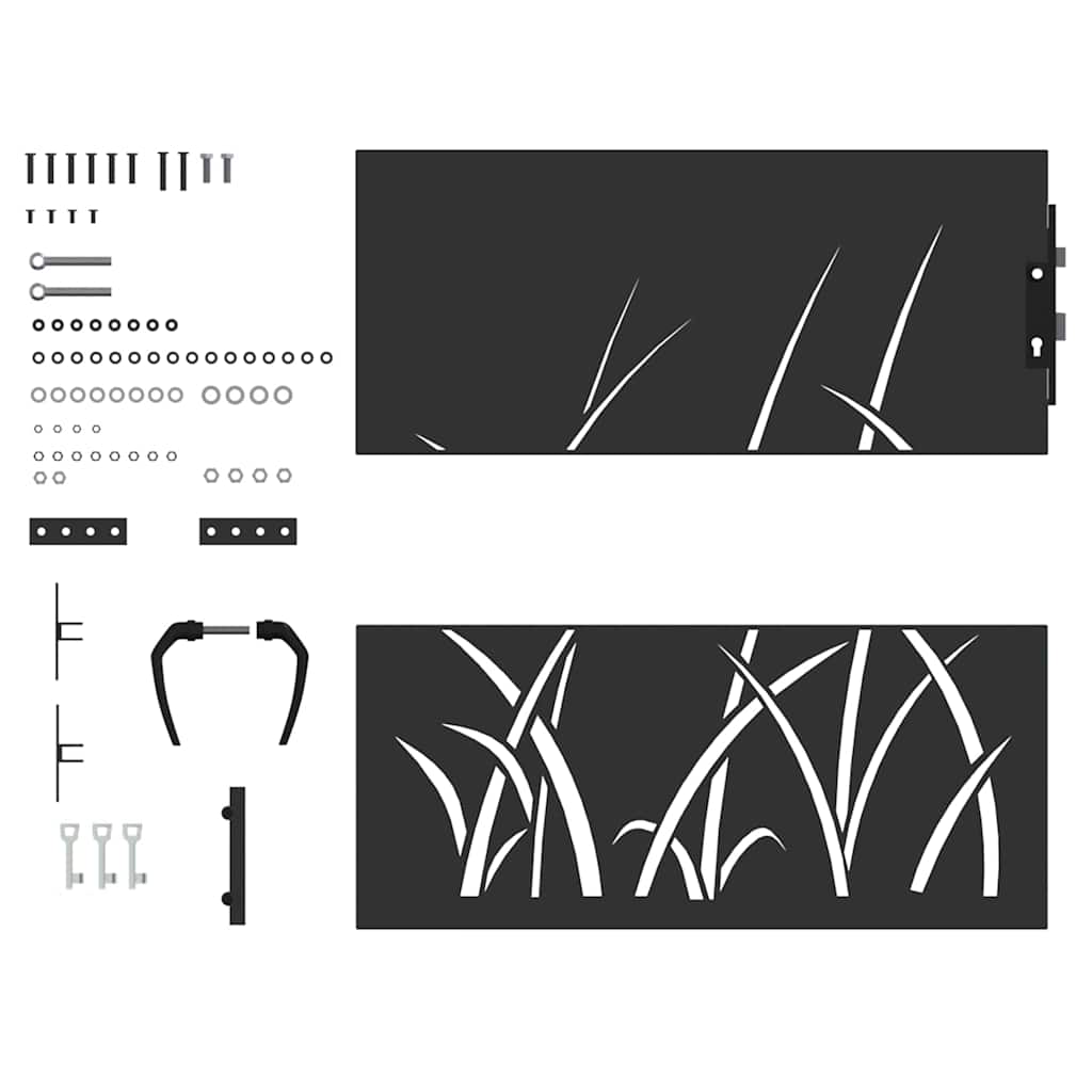 Cancello da Giardino con Serratura Nero 85 x 100 cm