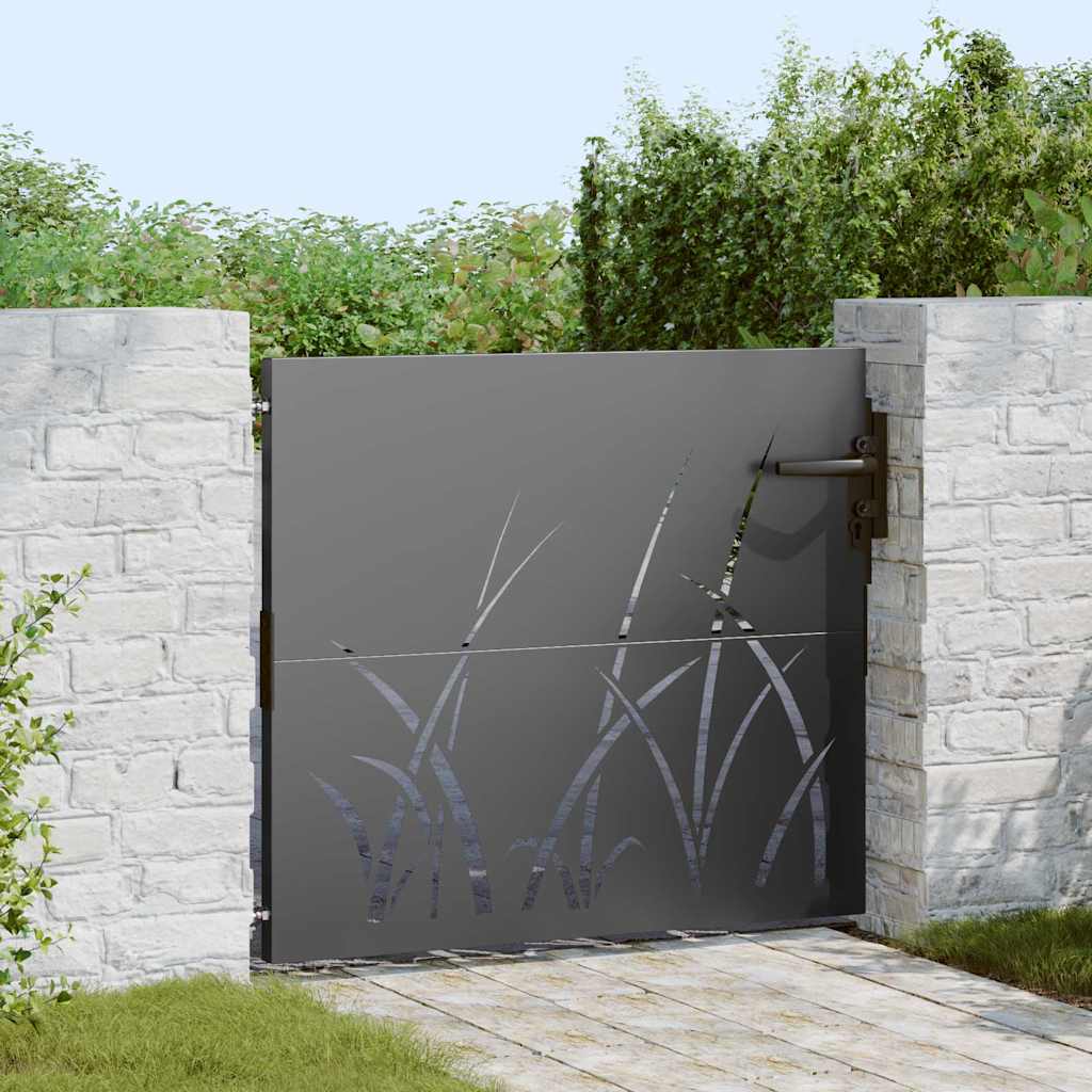 Cancello da Giardino con Serratura Nero 85 x 100 cm