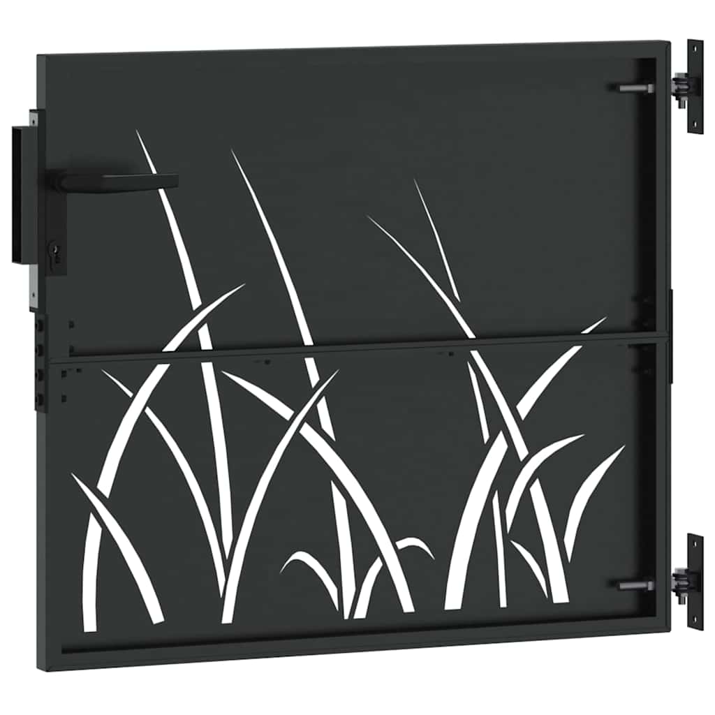 Cancello da Giardino con Serratura Nero 85 x 100 cm