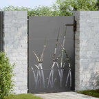 Cancello da Giardino in Acciaio con Serratura Nero 85 x 125 cm