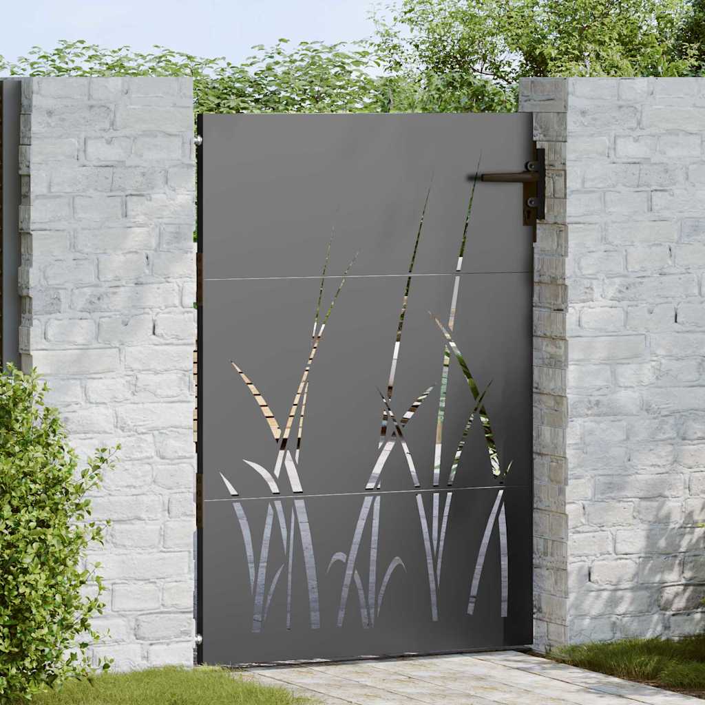 Cancello da Giardino in Acciaio con Serratura Nero 85 x 125 cm