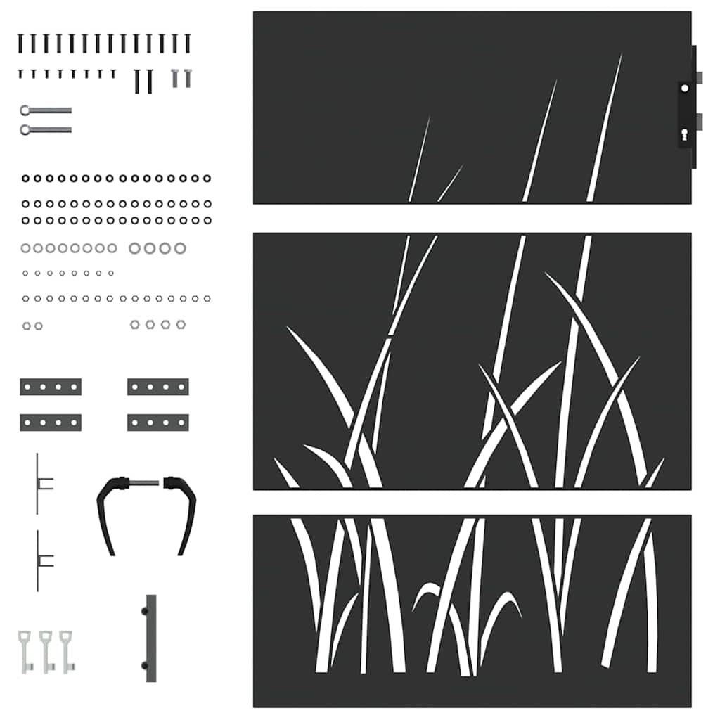 Cancello da giardino con blocco nero 85 x 150 cm