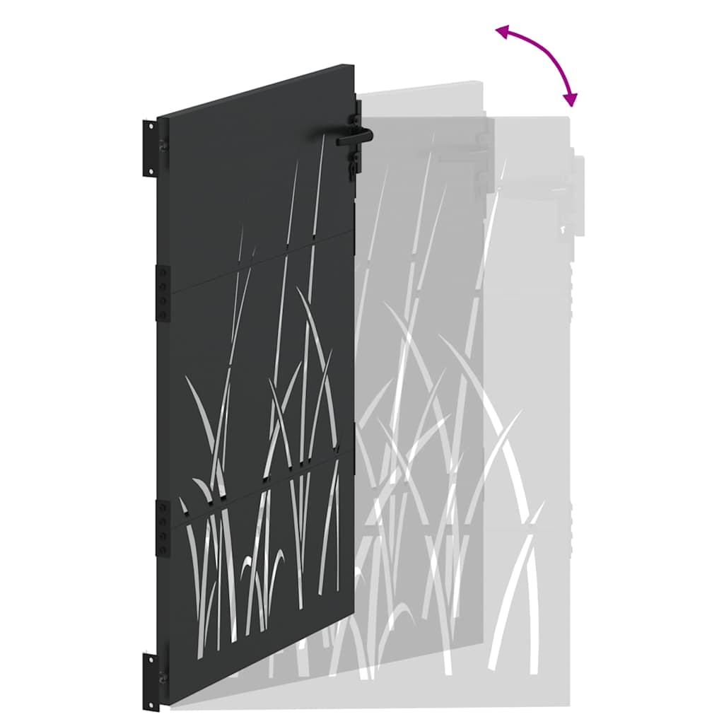 Cancello da giardino con blocco nero 85 x 150 cm