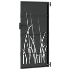 Cancello da giardino con serratura a chiave in acciaio nero 85 x 175 cm