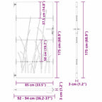 Cancello da giardino con serratura a chiave in acciaio nero 85 x 175 cm