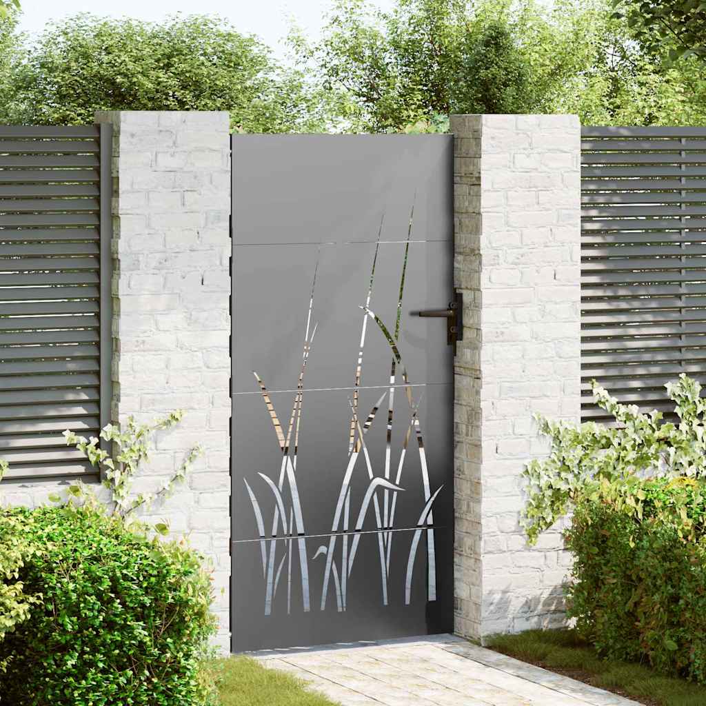 Cancello da giardino con blocco nero 85 x 200 cm