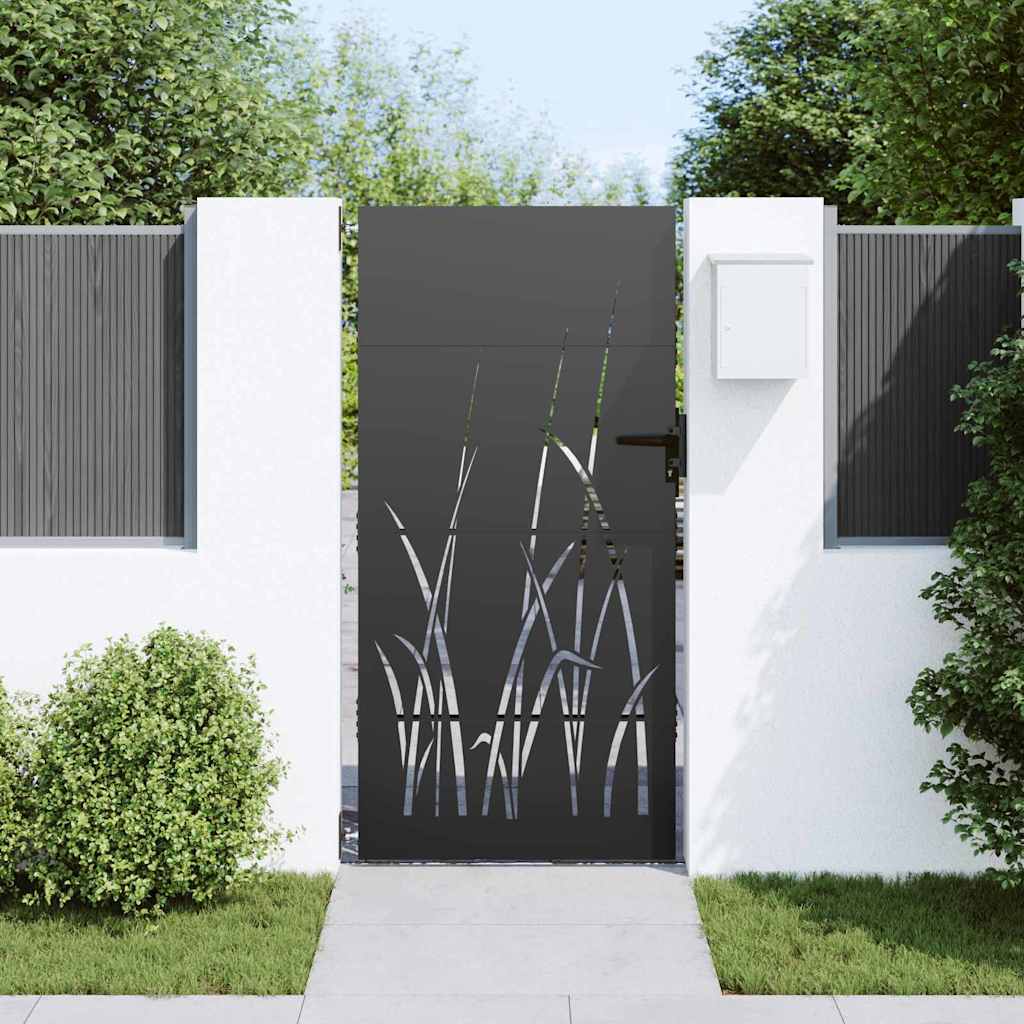 Cancello da giardino con blocco nero 85 x 200 cm