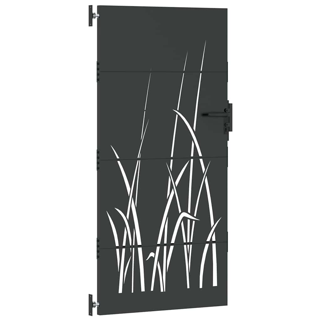 Cancello da giardino con blocco nero 85 x 200 cm