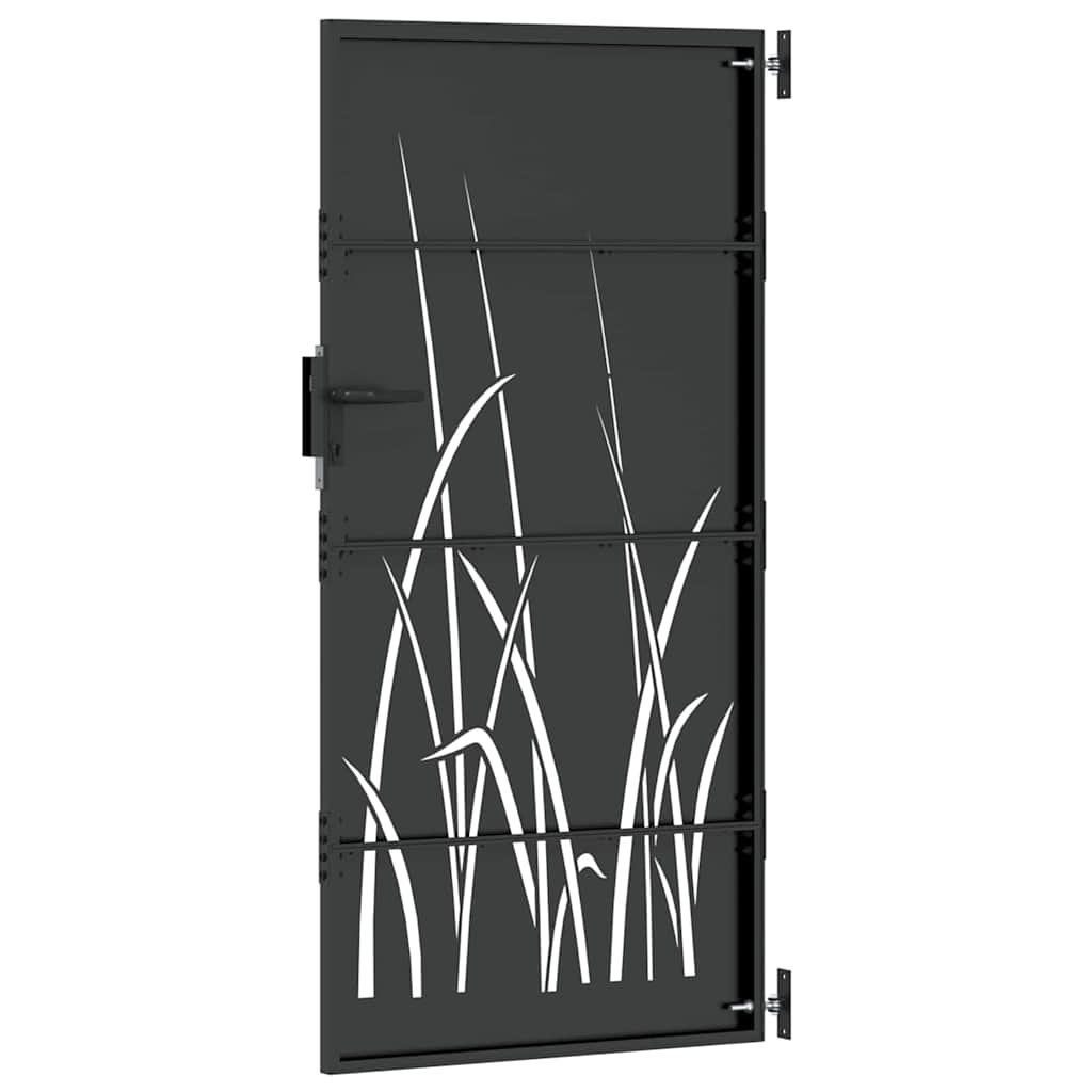 Cancello da giardino con blocco nero 85 x 200 cm