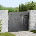 Cancello da Giardino 85 x 100 cm Acciaio Verniciato a Polvere Nero