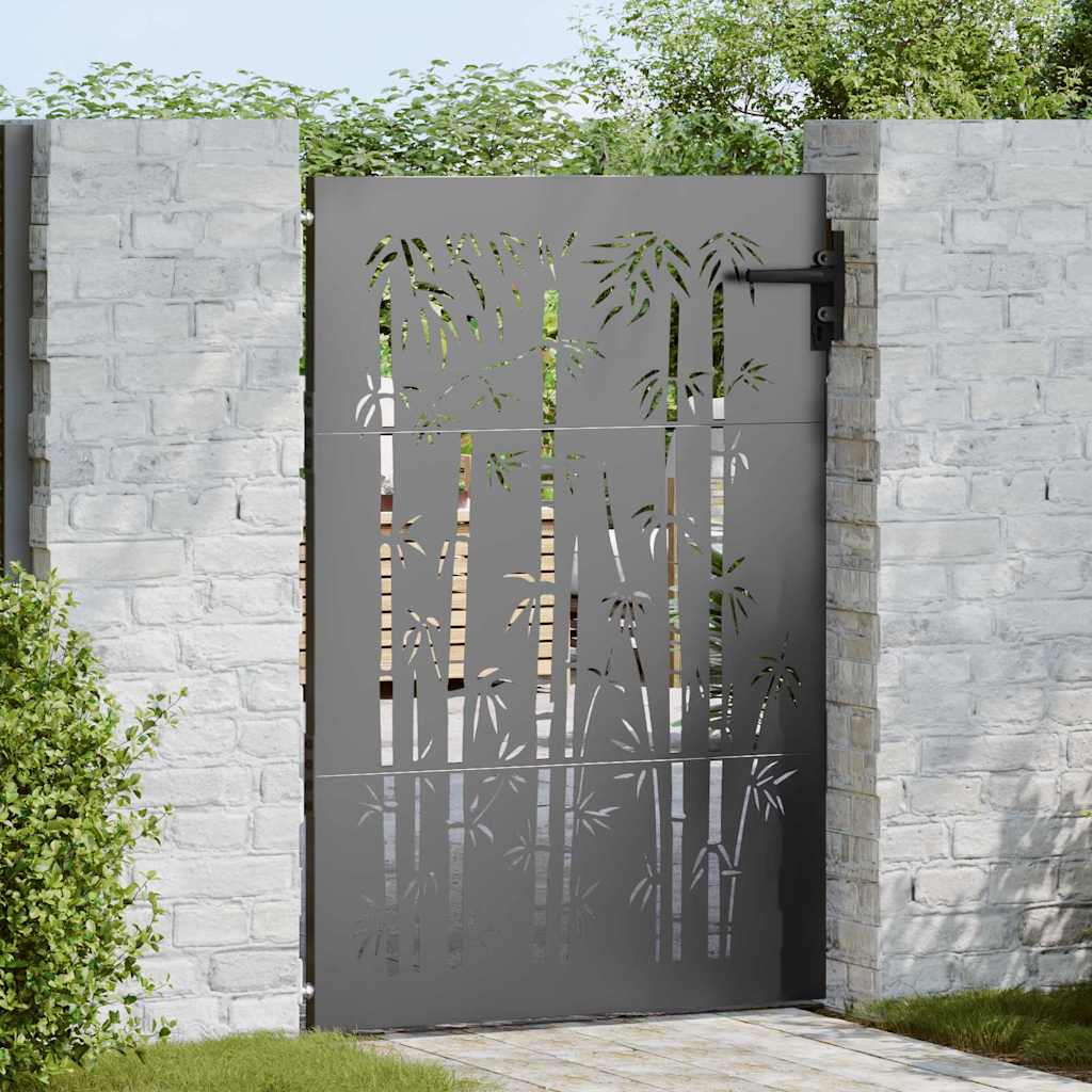 Cancello da giardino con blocco Nero 85 x 125 cm