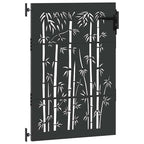 Cancello da giardino con blocco Nero 85 x 125 cm
