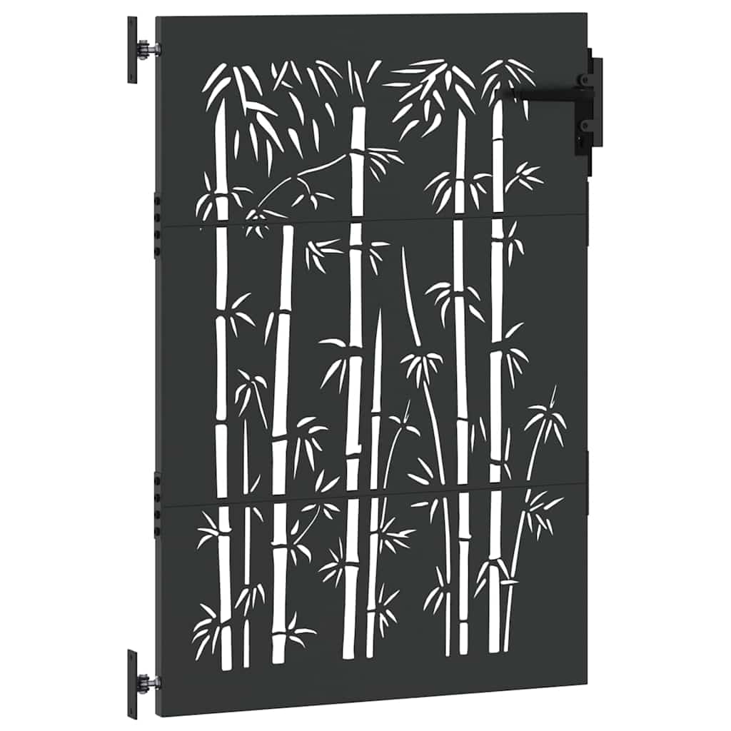 Cancello da giardino con blocco Nero 85 x 125 cm