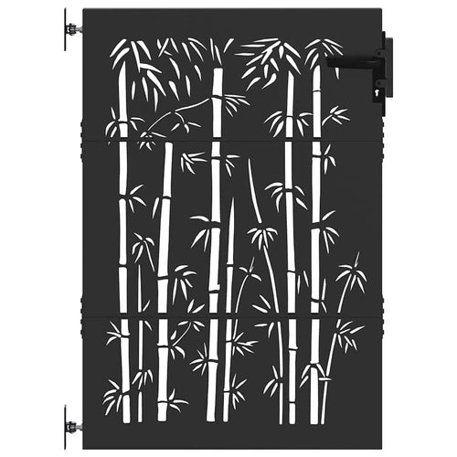Cancello da giardino con blocco Nero 85 x 125 cm