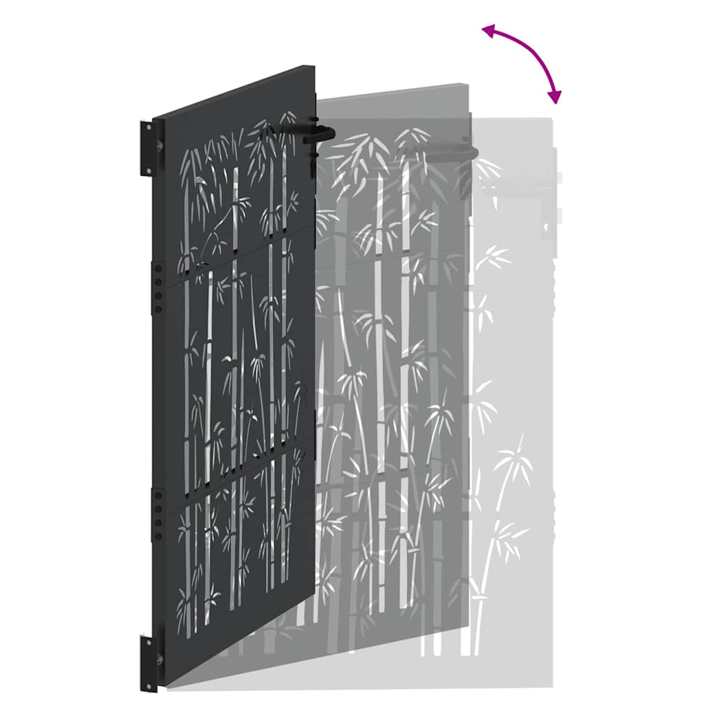 Cancello da giardino con blocco Nero 85 x 125 cm