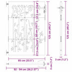 Cancello da giardino con blocco Nero 85 x 125 cm