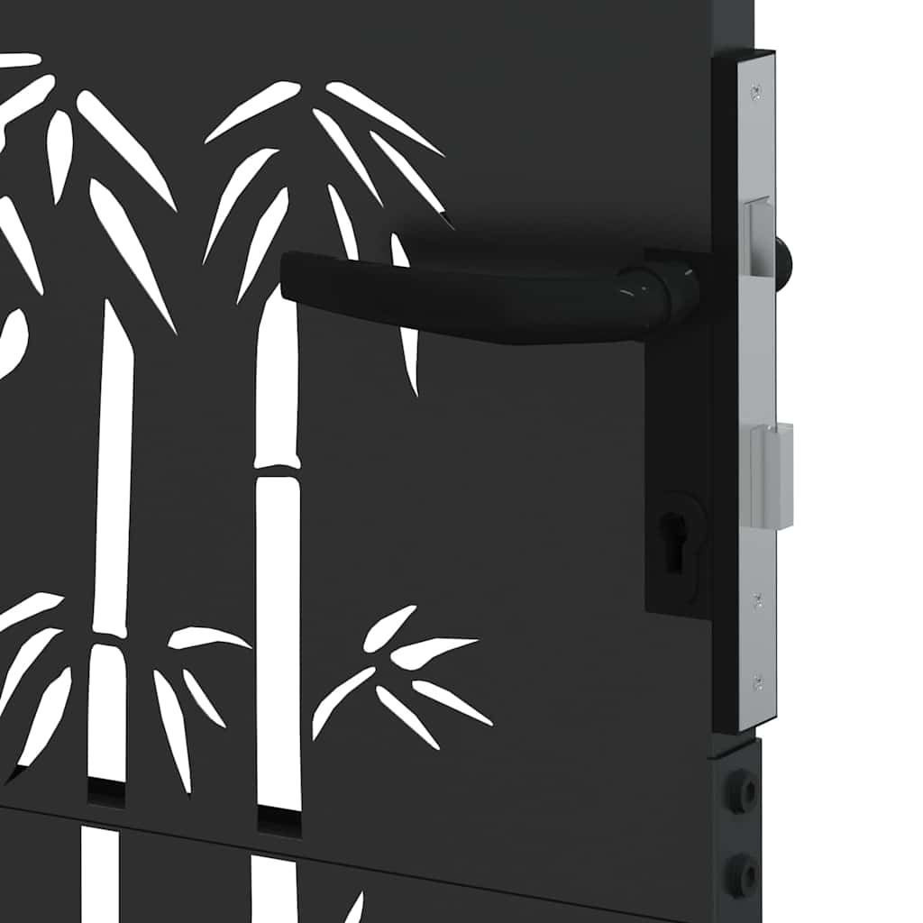 Cancello da giardino con blocco Nero 85 x 150 cm