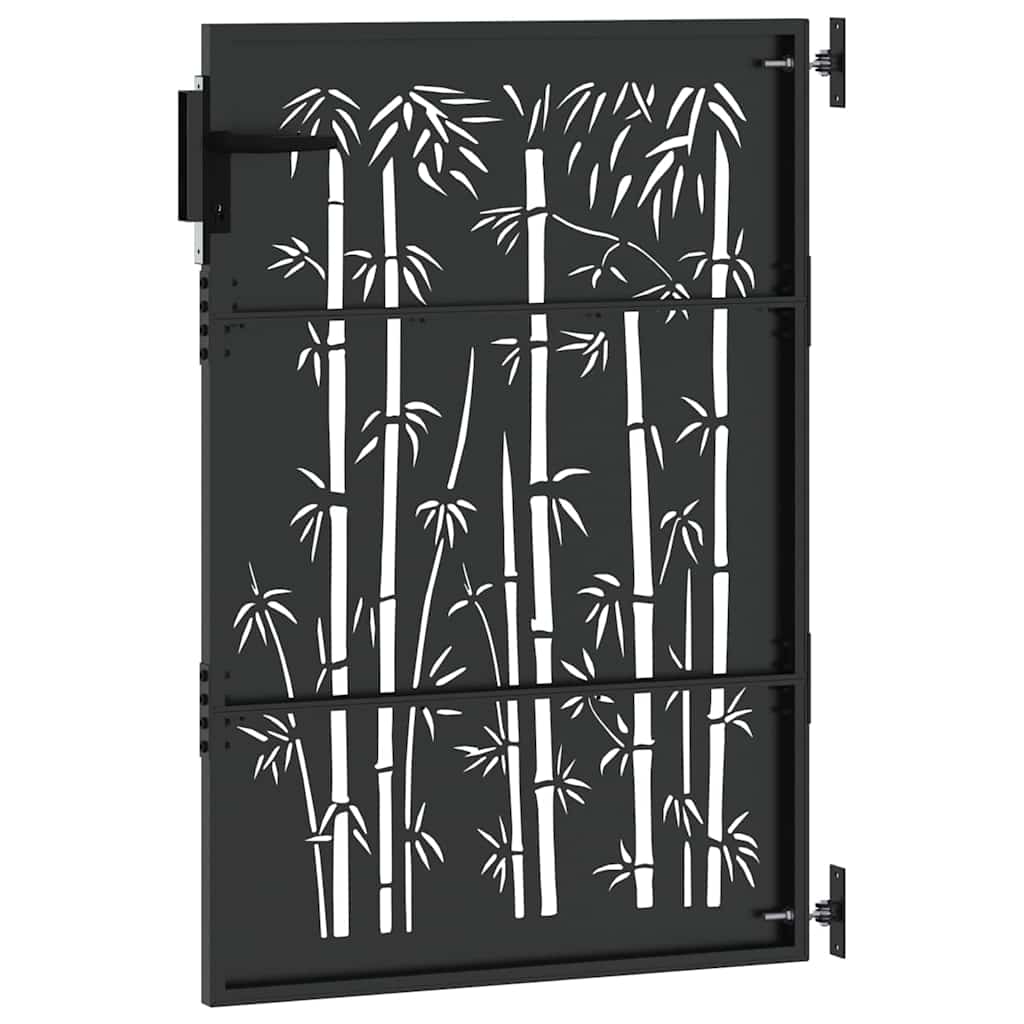 Cancello da giardino con blocco Nero 85 x 150 cm