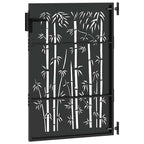 Cancello da giardino con blocco Nero 85 x 150 cm