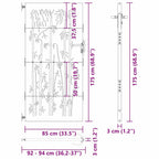 Cancello da Giardino 85 x 175 cm Acciaio Verniciato a Polvere Motivo Bambù