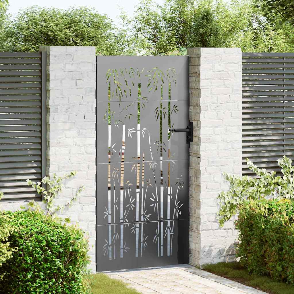 Cancello da giardino con blocco Nero 85 x 200 cm