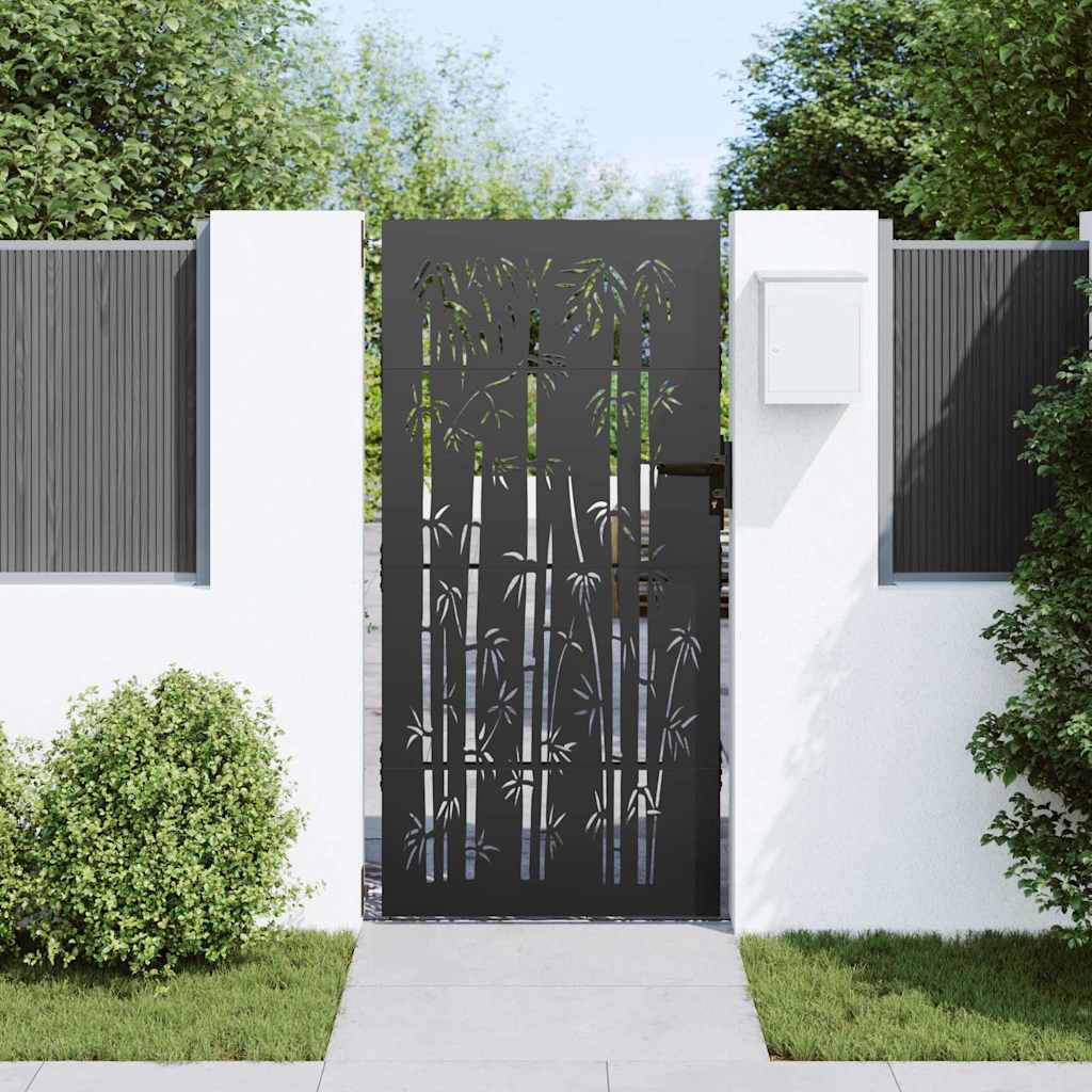 Cancello da giardino con blocco Nero 85 x 200 cm