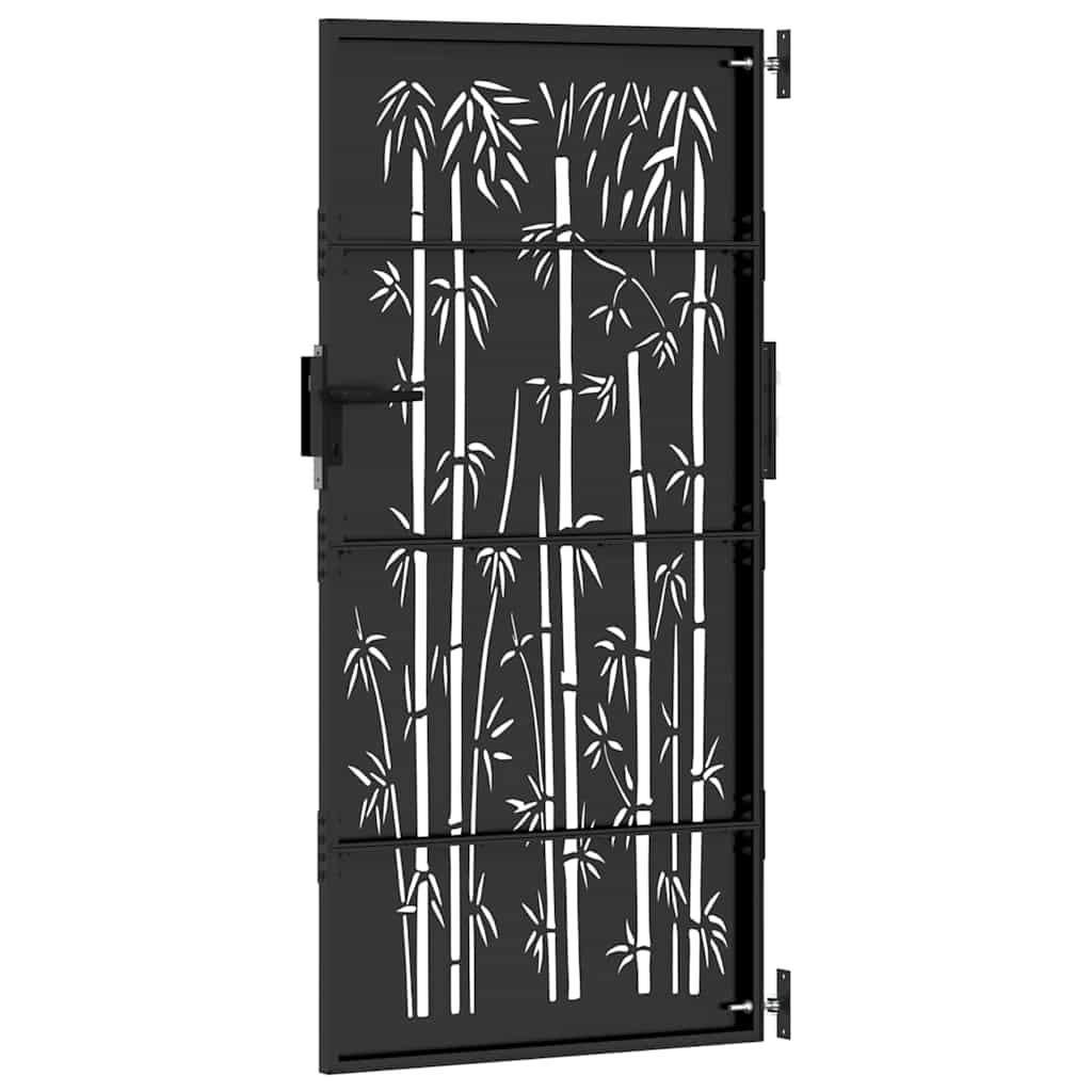 Cancello da giardino con blocco Nero 85 x 200 cm