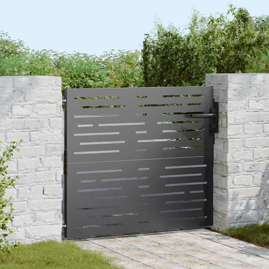 Cancello da giardino con lucchetto nero 85 x 100 cm