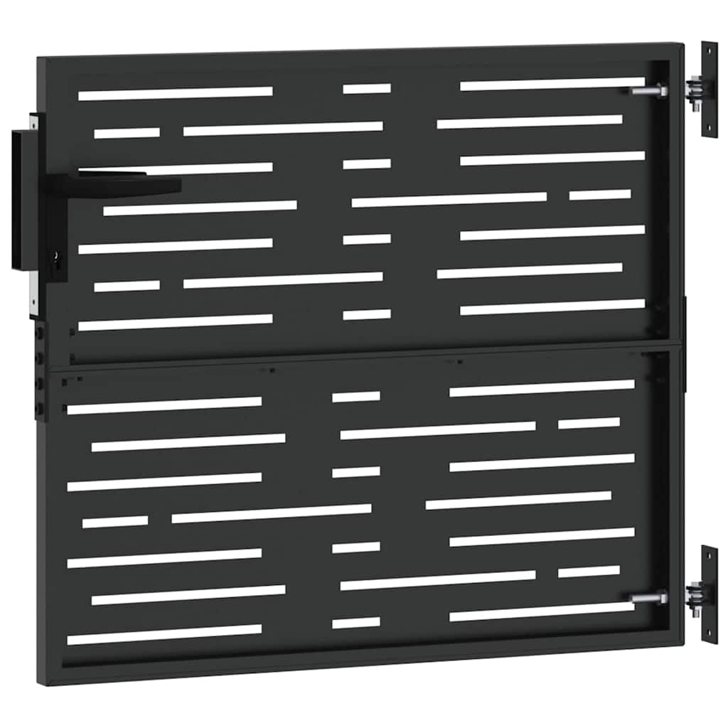 Cancello da giardino con lucchetto nero 85 x 100 cm