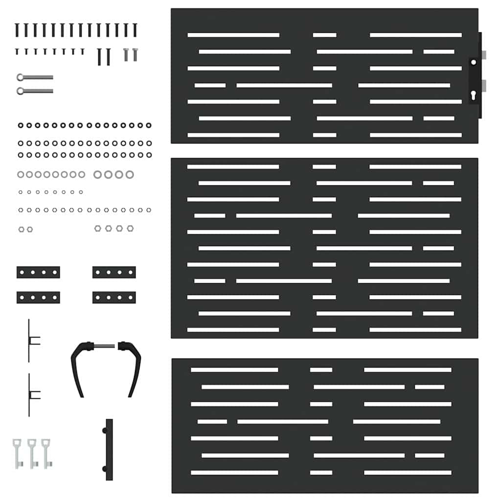 Cancello da giardino con blocco nero 85 x 125 cm