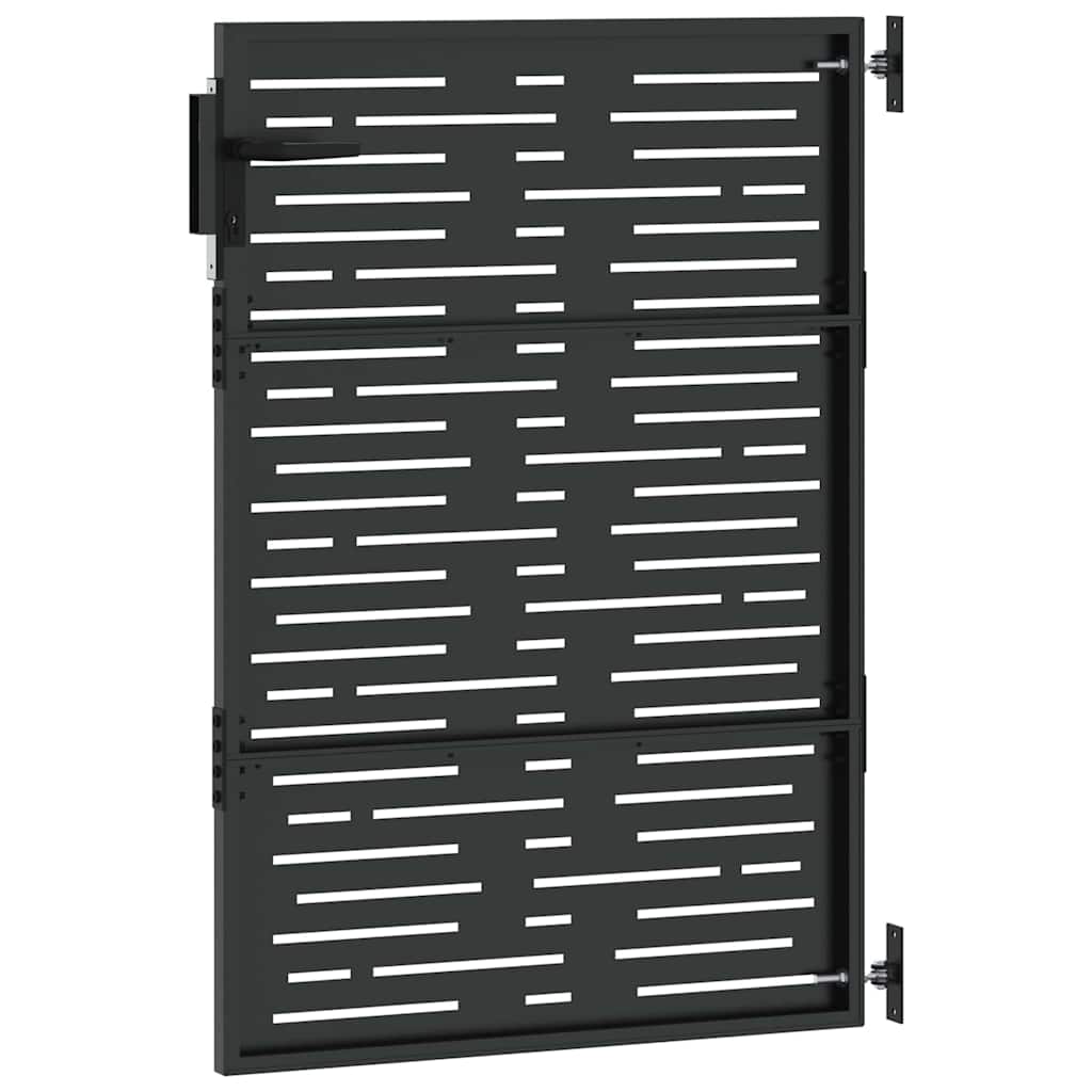 Cancello da giardino con blocco nero 85 x 125 cm