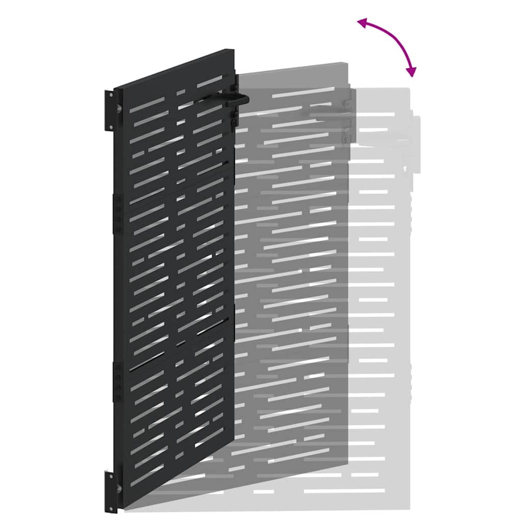 Cancello da giardino con blocco nero 85 x 150 cm