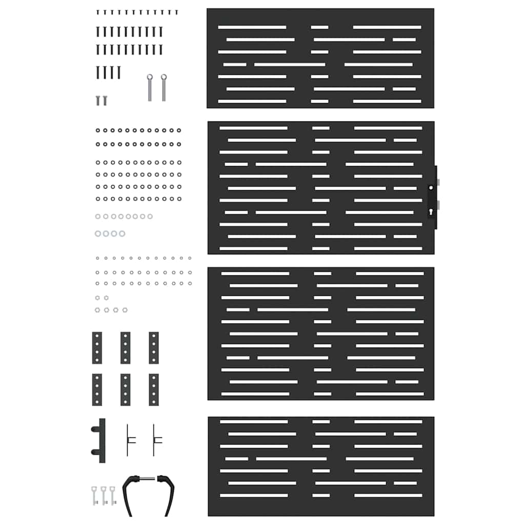 Cancello da giardino con blocco nero 85 x 200 cm