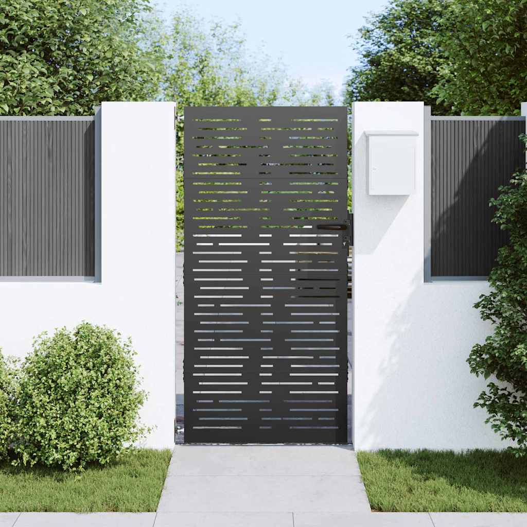 Cancello da giardino con blocco nero 85 x 200 cm