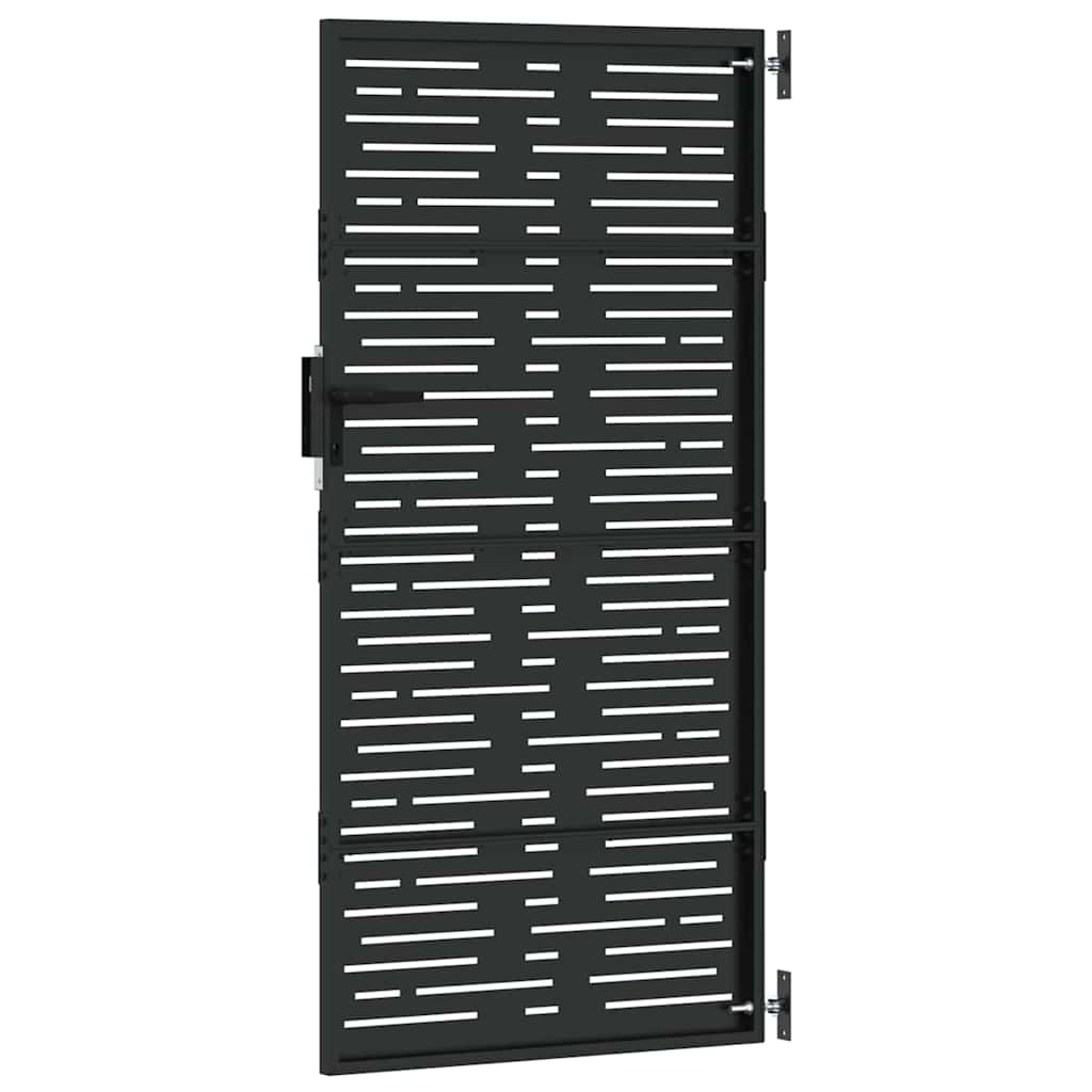 Cancello da giardino con blocco nero 85 x 200 cm