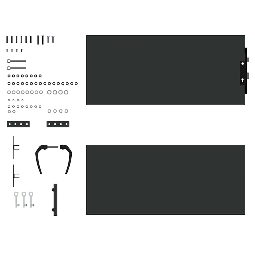 Cancello da giardino con blocco nero 85 x 100 cm