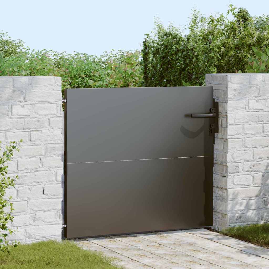 Cancello da giardino con blocco nero 85 x 100 cm