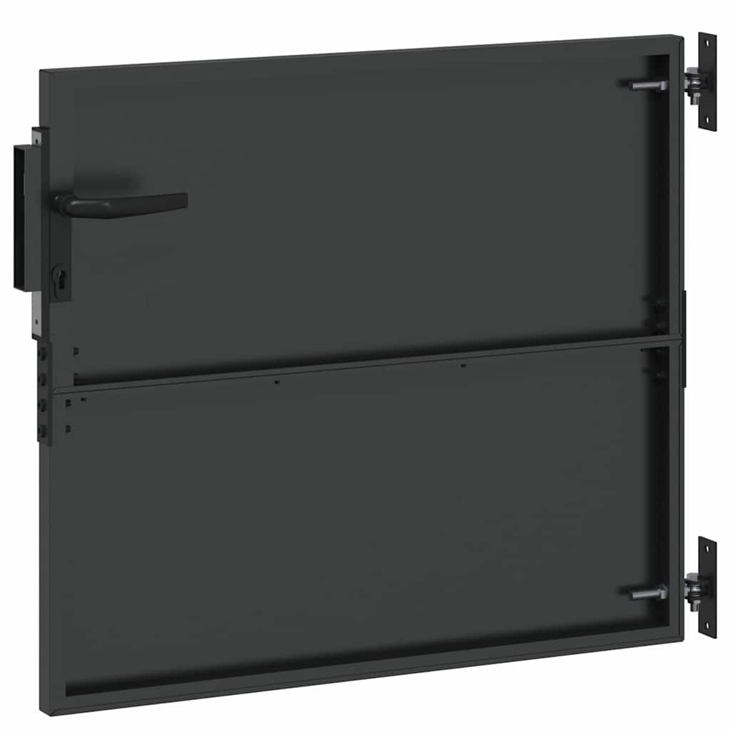 Cancello da giardino con blocco nero 85 x 100 cm
