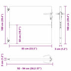 Cancello da giardino con blocco nero 85 x 100 cm
