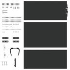 Cancello da giardino con blocco nero 85 x 125 cm