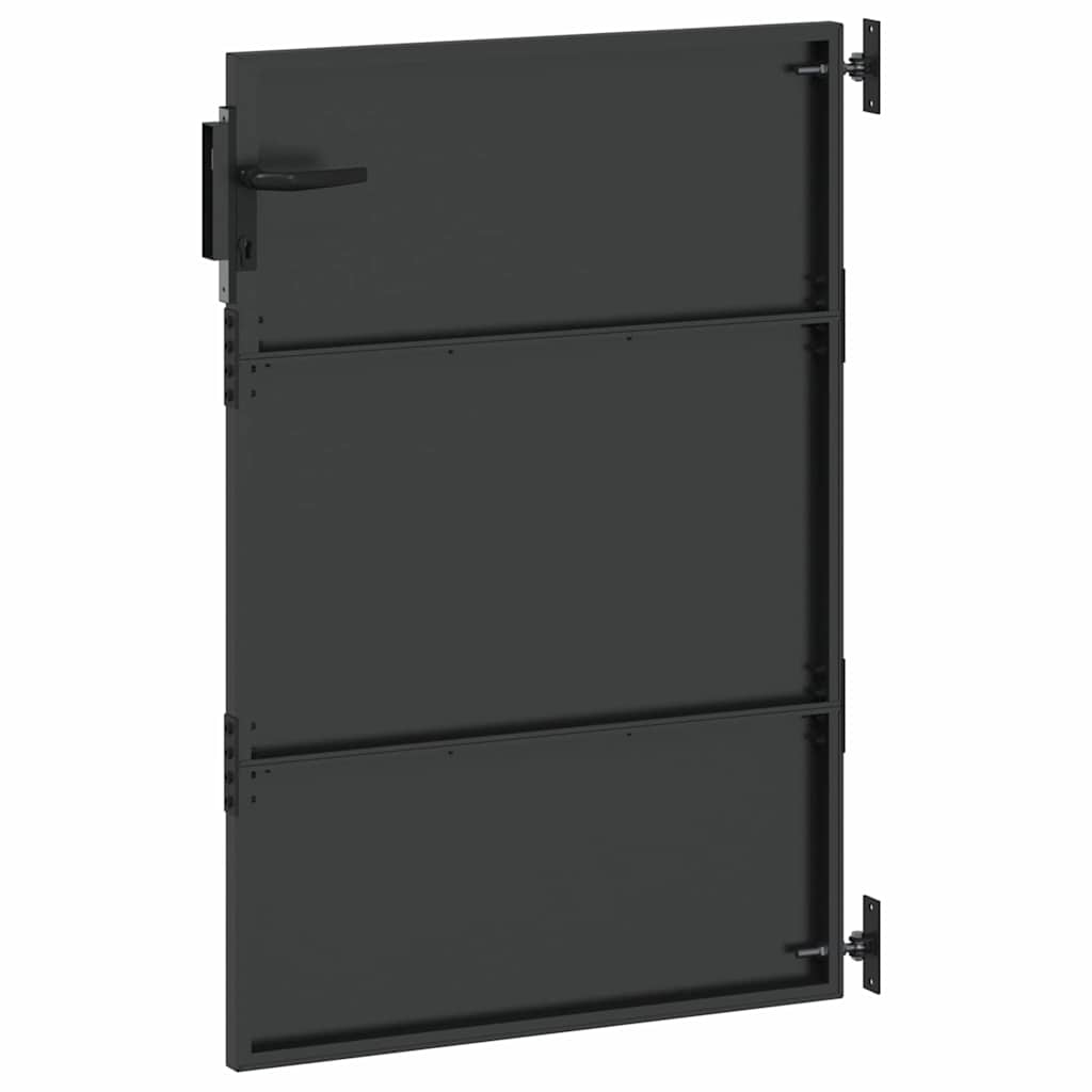 Cancello da giardino con lucchetto nero 85 x 150 cm