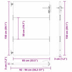 Cancello da giardino con lucchetto nero 85 x 150 cm