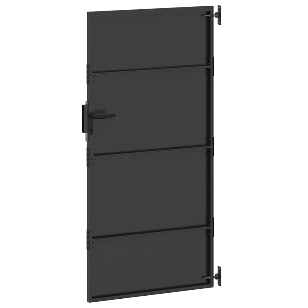 Cancello da giardino con blocco nero 85 x 175 cm