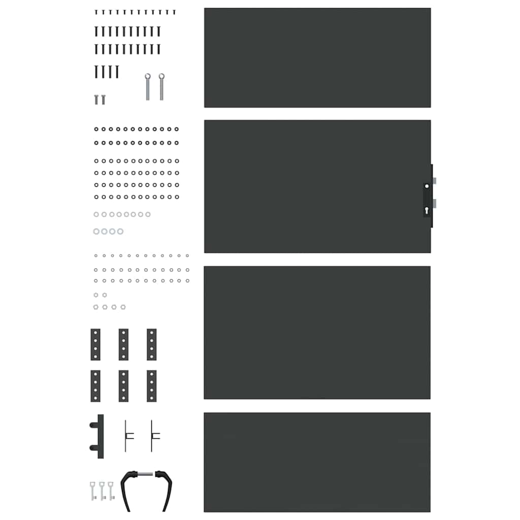 Cancello da Giardino Nero con Lucchetto 85 x 200 cm