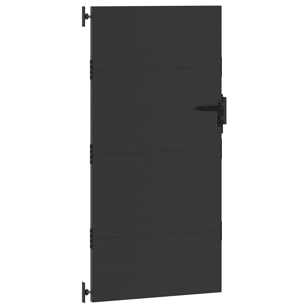Cancello da Giardino Nero con Lucchetto 85 x 200 cm