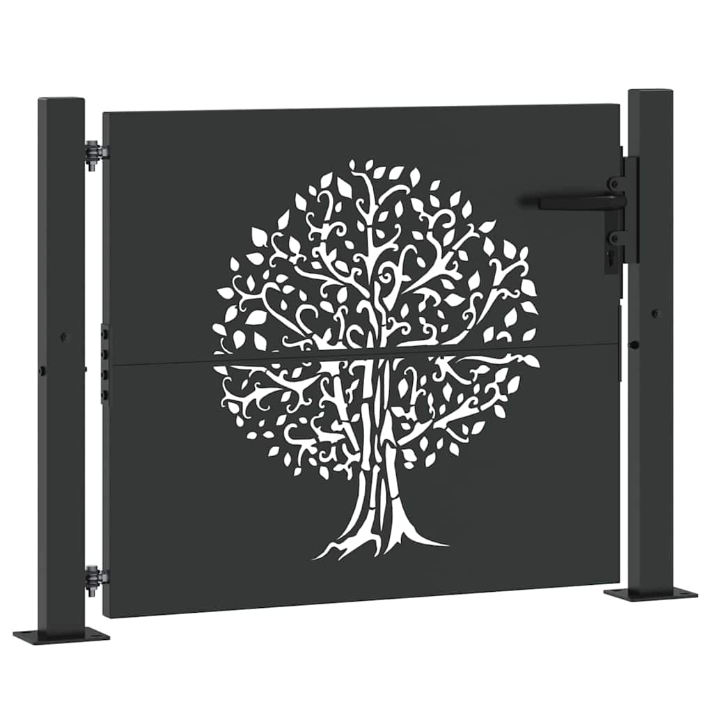 Cancello da giardino con blocco nero 110 x 105 cm