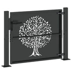 Cancello da giardino con blocco nero 110 x 105 cm