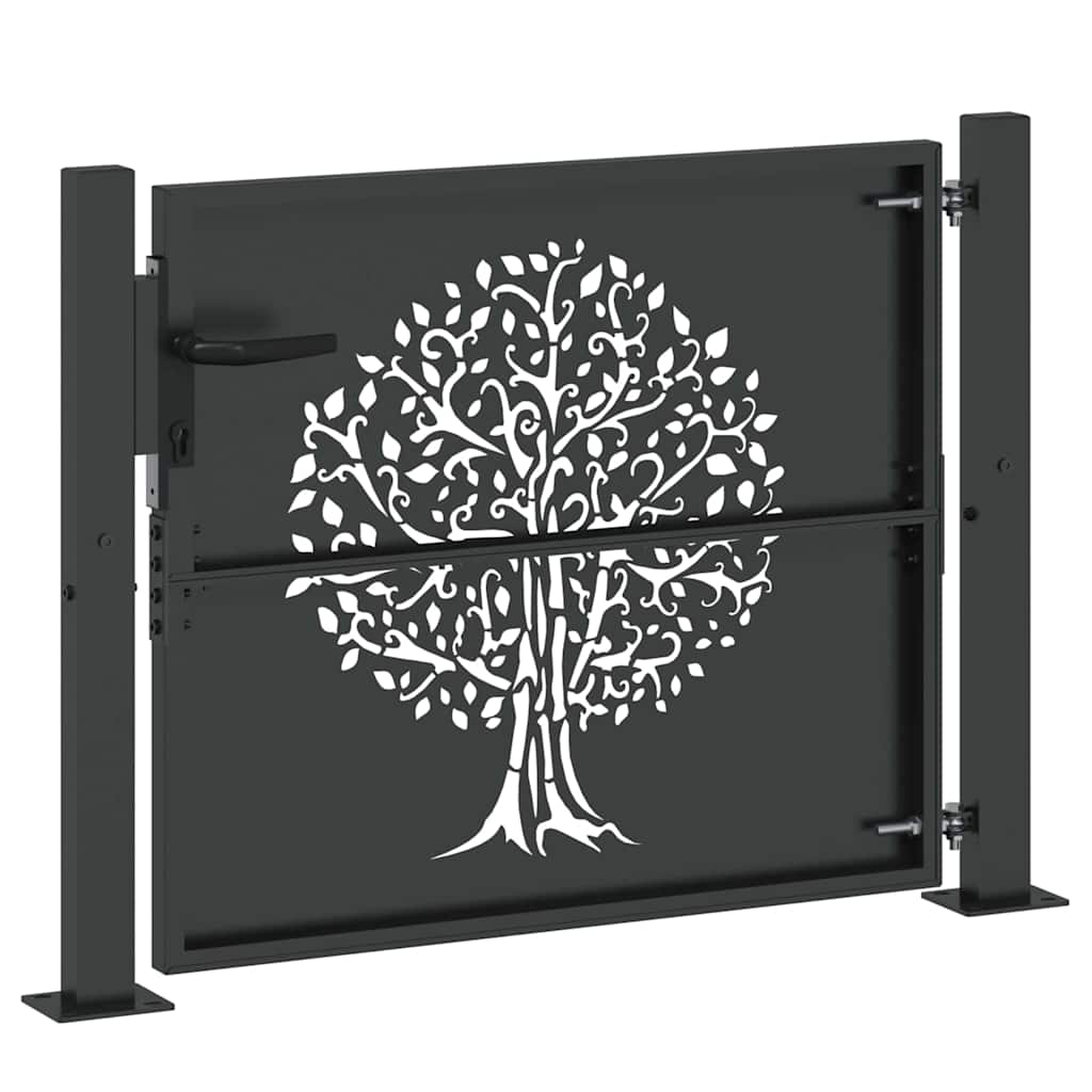 Cancello da giardino con blocco nero 110 x 105 cm
