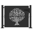 Cancello da giardino con blocco nero 110 x 105 cm
